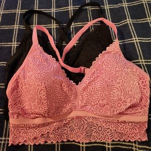 Two Auden Lace Bralettes Size XL